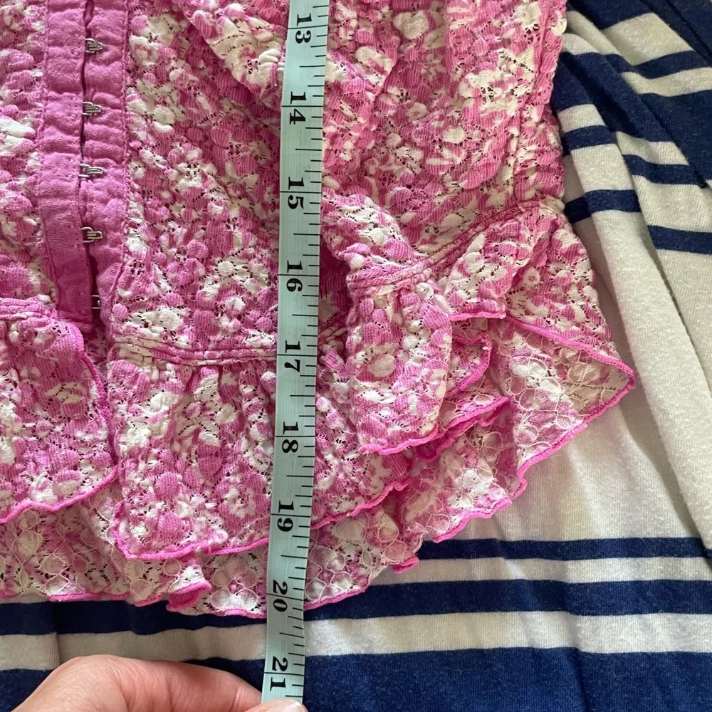 Free People Oh Baby lace Crop Top in Pink Combo